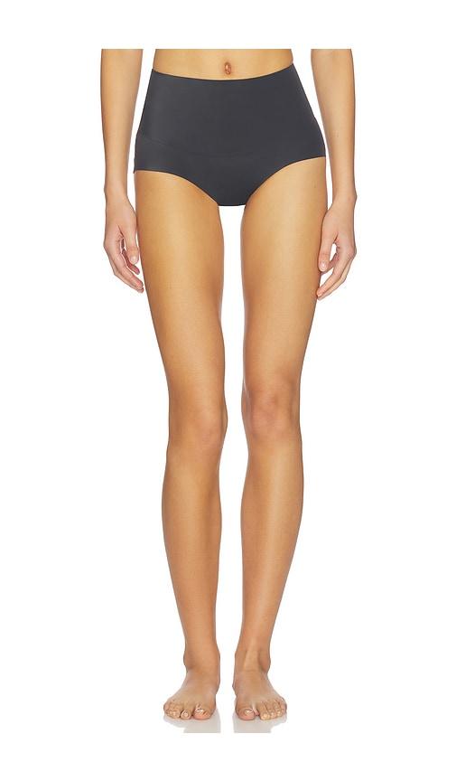 skims smoothing intimates high-waisted brief in black.