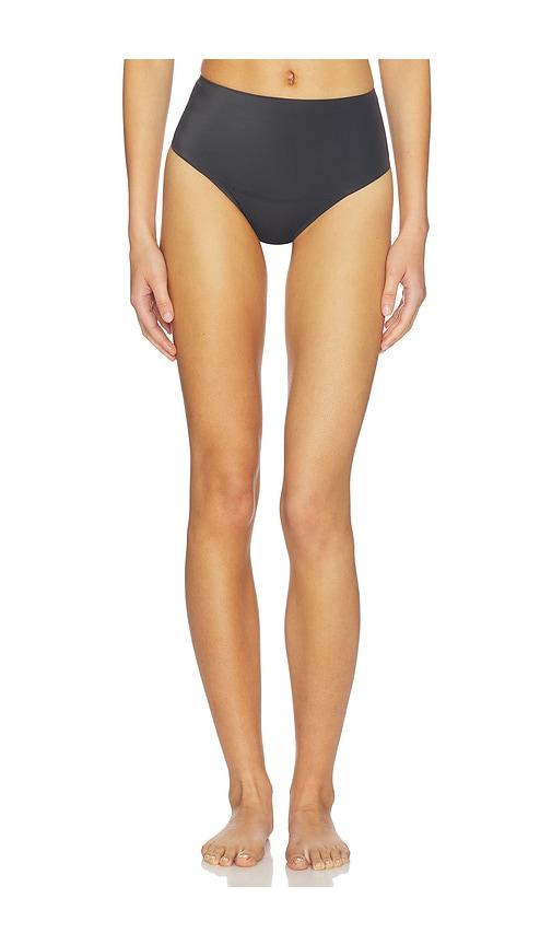 skims smoothing intimates high-waisted thong in black.