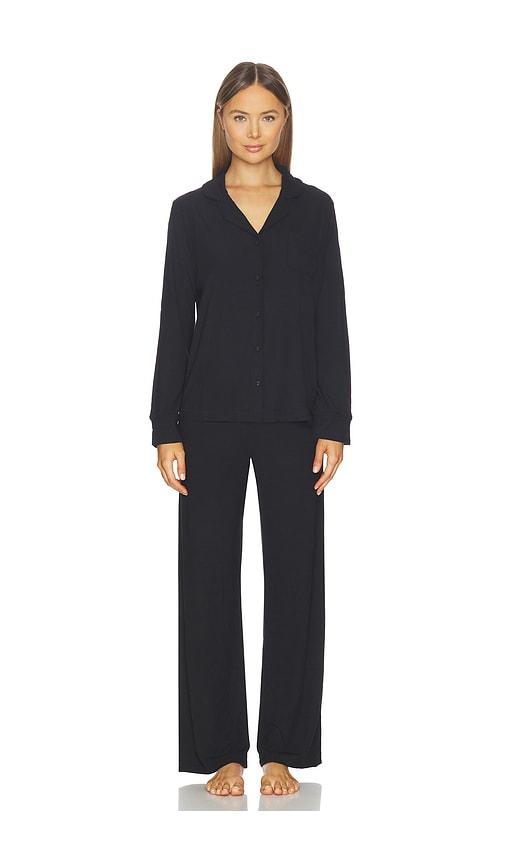 skims soft lounge sleep set in black.
