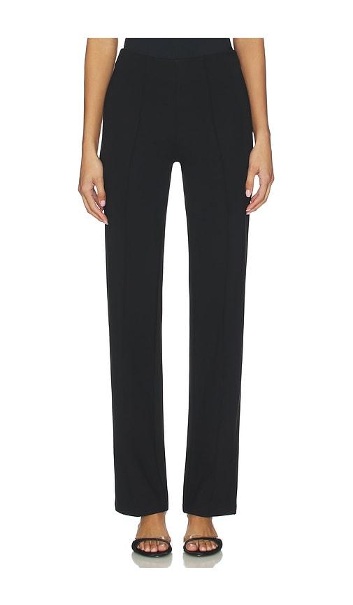 skims the essential pants high waist straight leg pant in black.