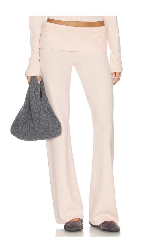 skims wool cashmere pant in pink.