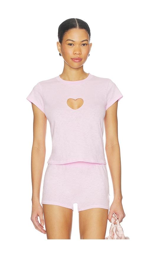 skims worn in jersey baby t-shirt in pink.