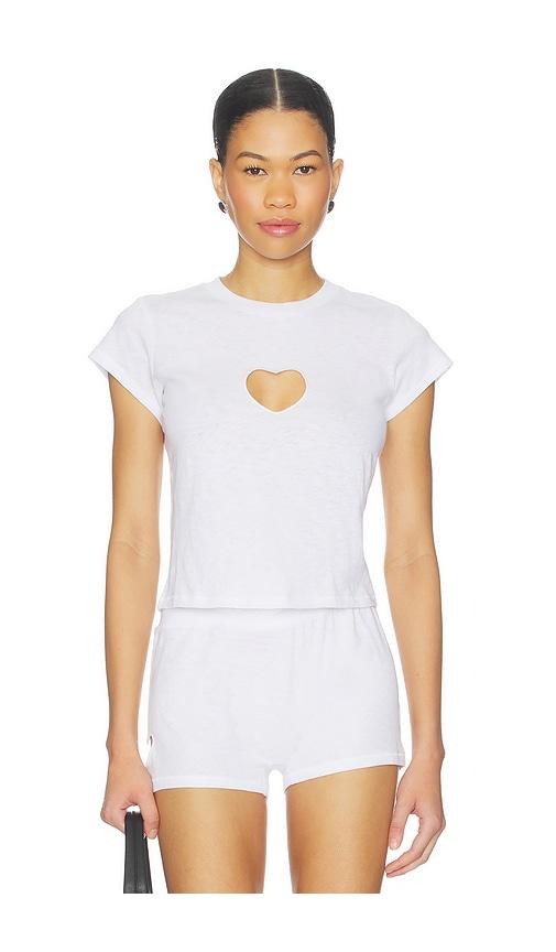 skims worn in jersey baby t-shirt in white.