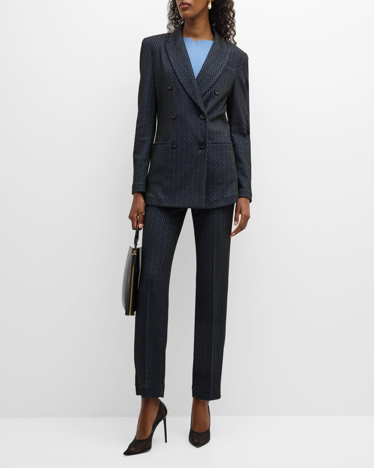 skinny cropped chevron jersey trousers