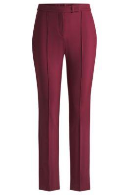 skinny-leg trousers in performance-stretch fabric- dark red women's formal pants