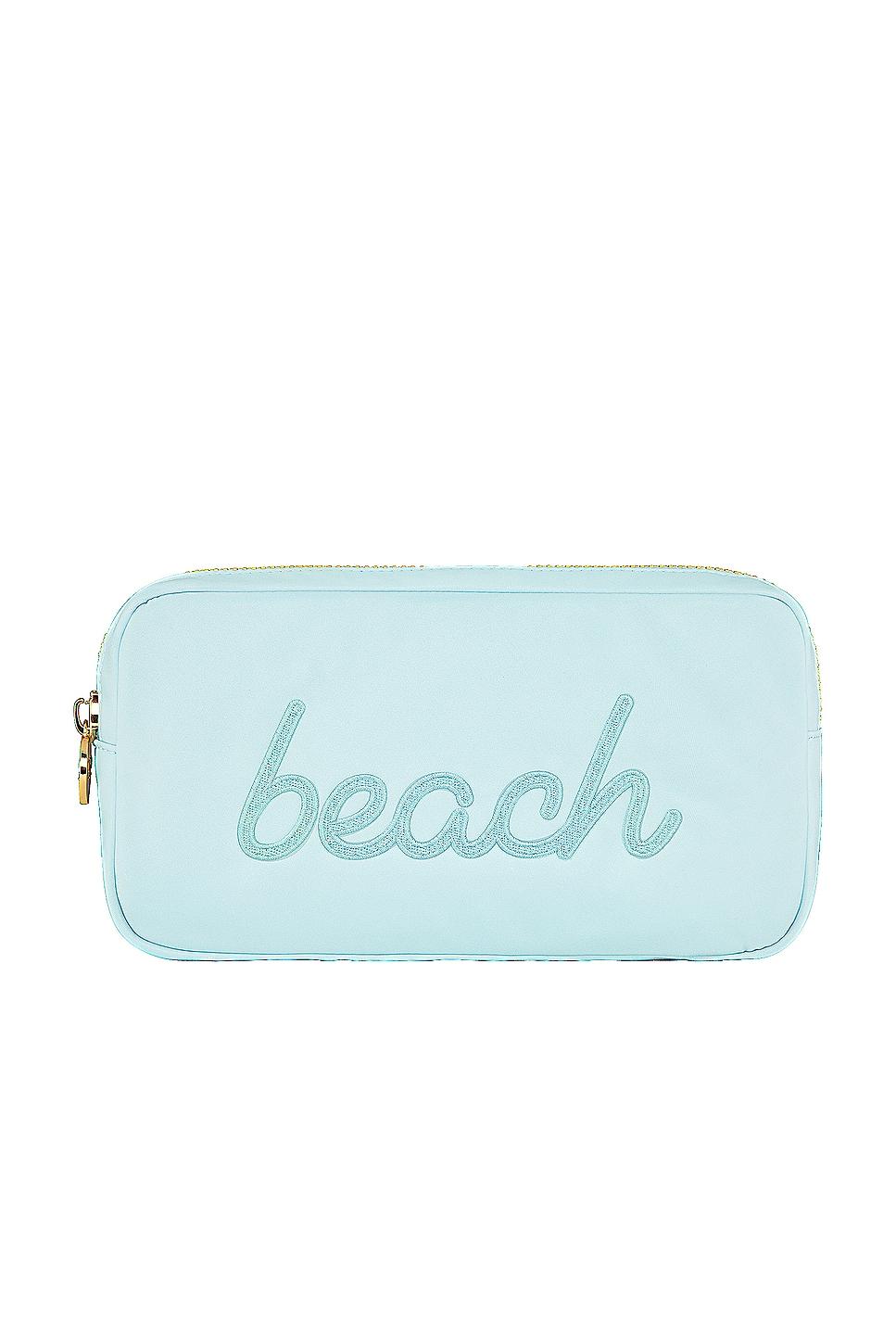 sky beach embroidered small pouch