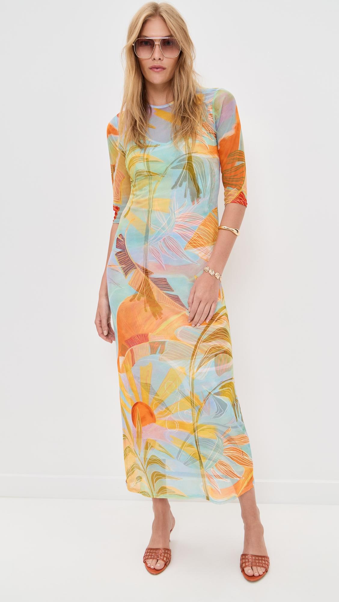 sky sydney mesh midi dress