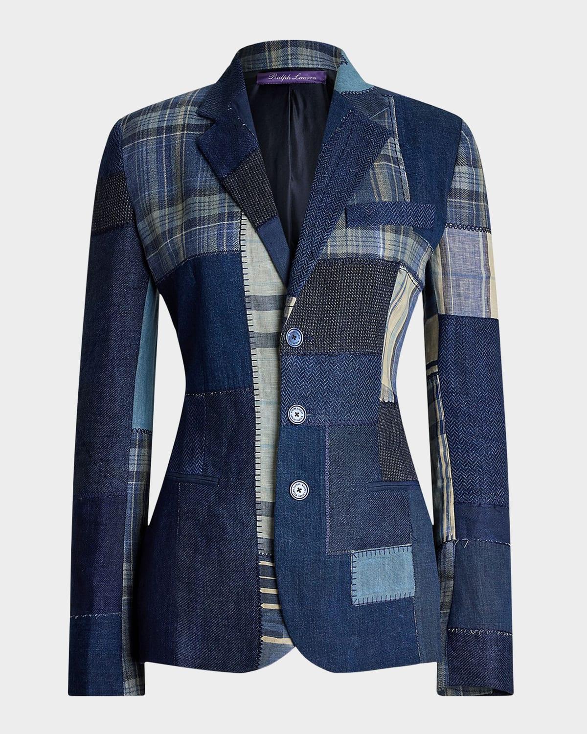 skye multi patchwork single-breasted jacket