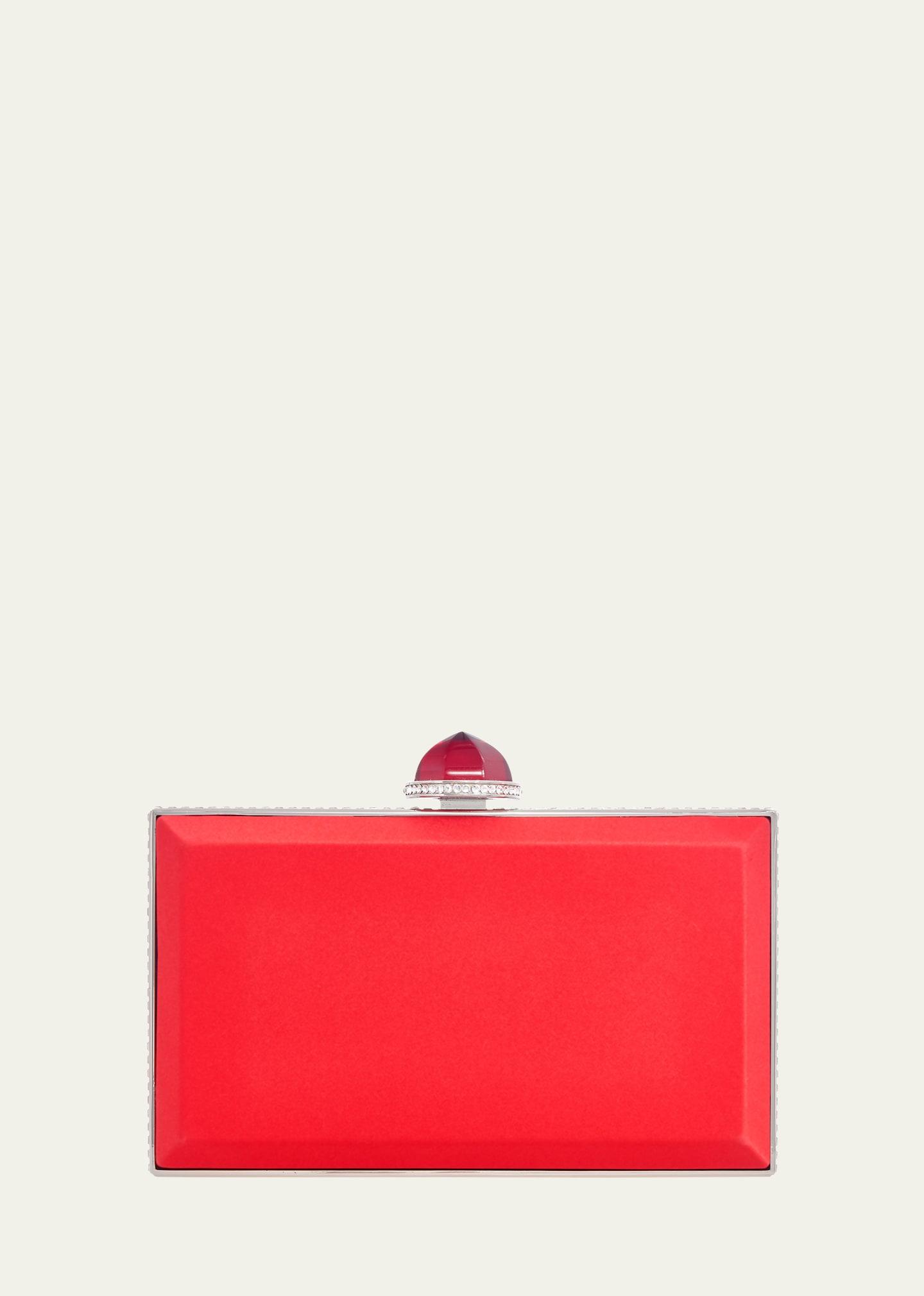 skylar crystal-edge satin clutch bag