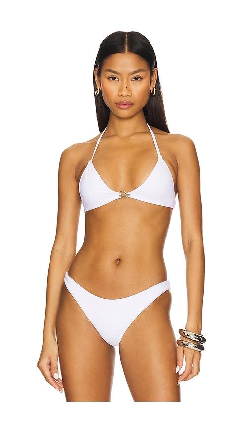 skyler swimwear x bikini top in white.