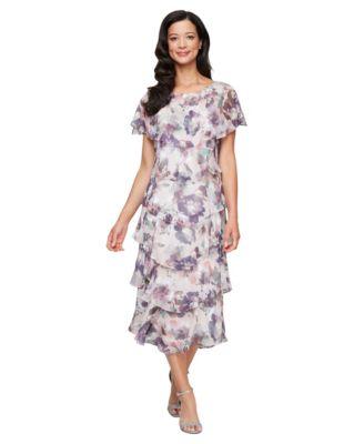 sl fashions womens capelet sleeve midi dress