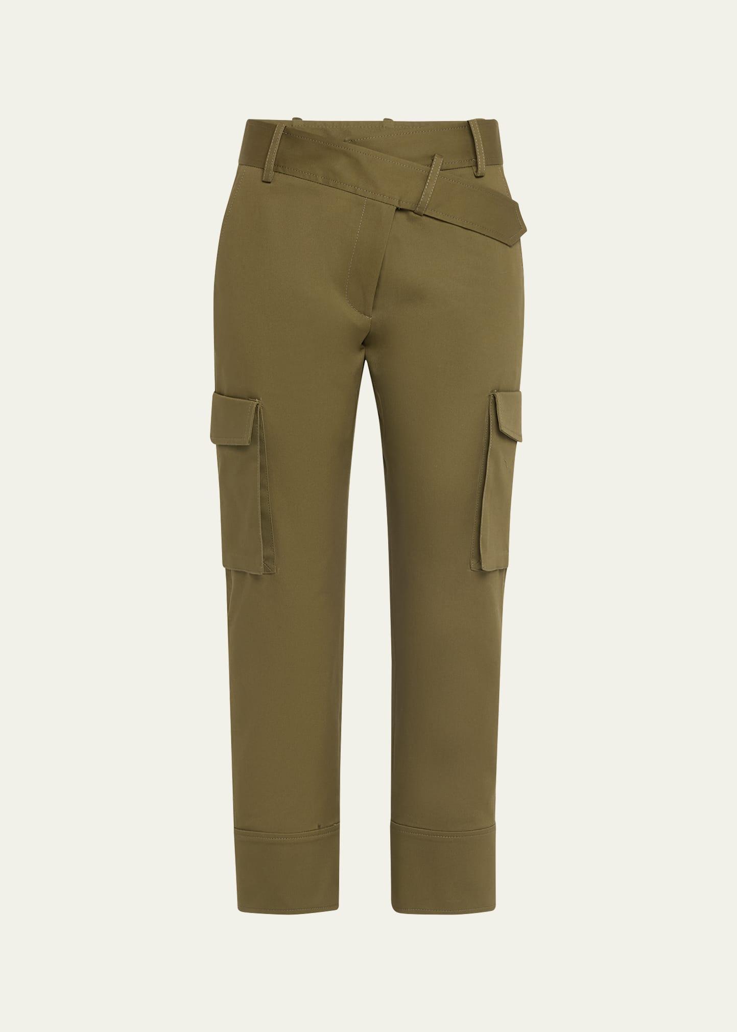 slanted waistband cargo pants