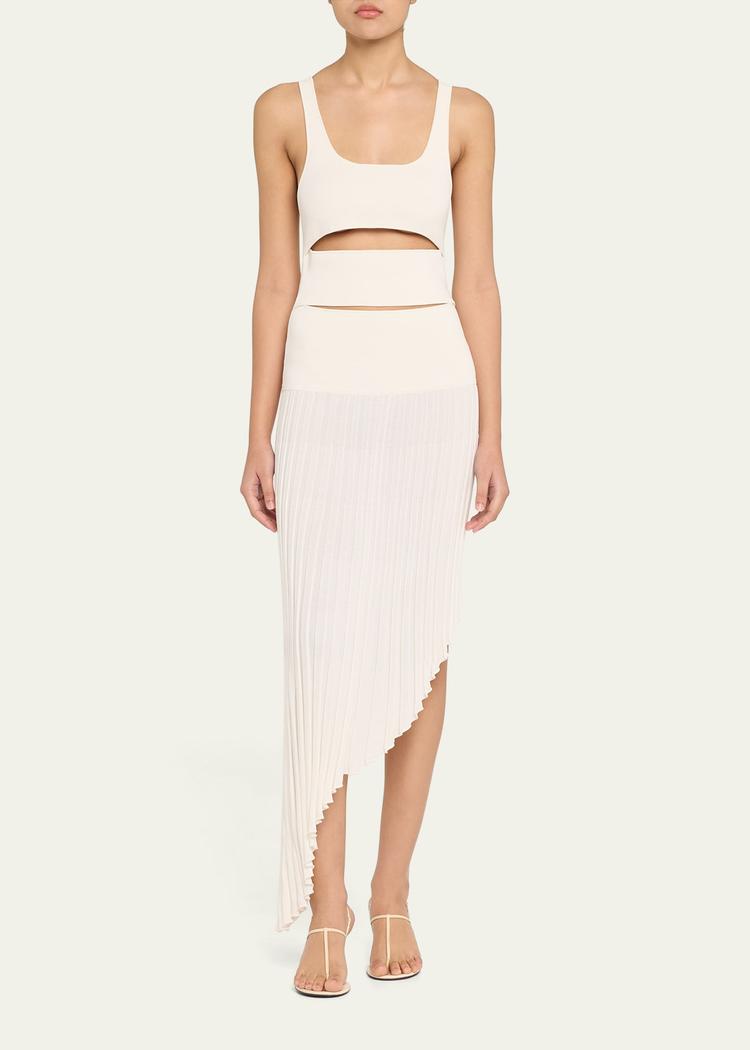 slash asymmetric midi tank dress