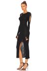 slash long sleeve dress