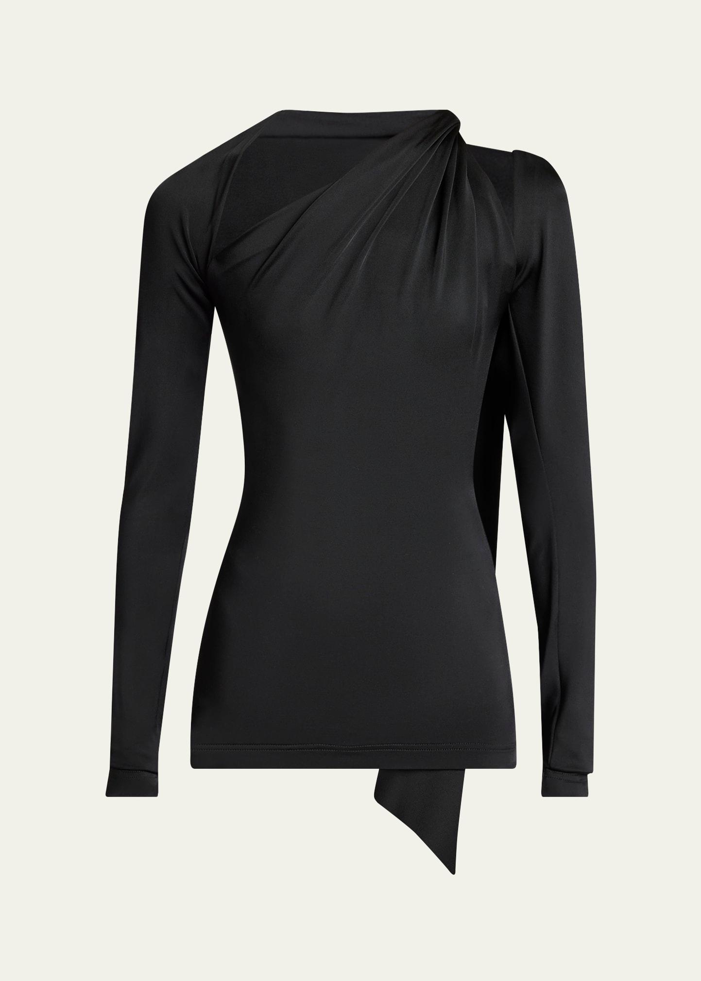 slash neckline jersey top