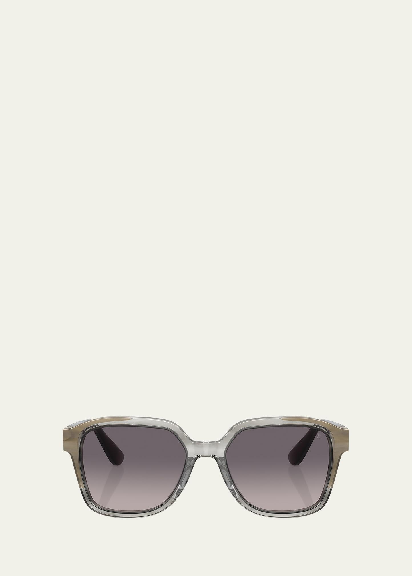 sleek gradient acetate square sunglasses