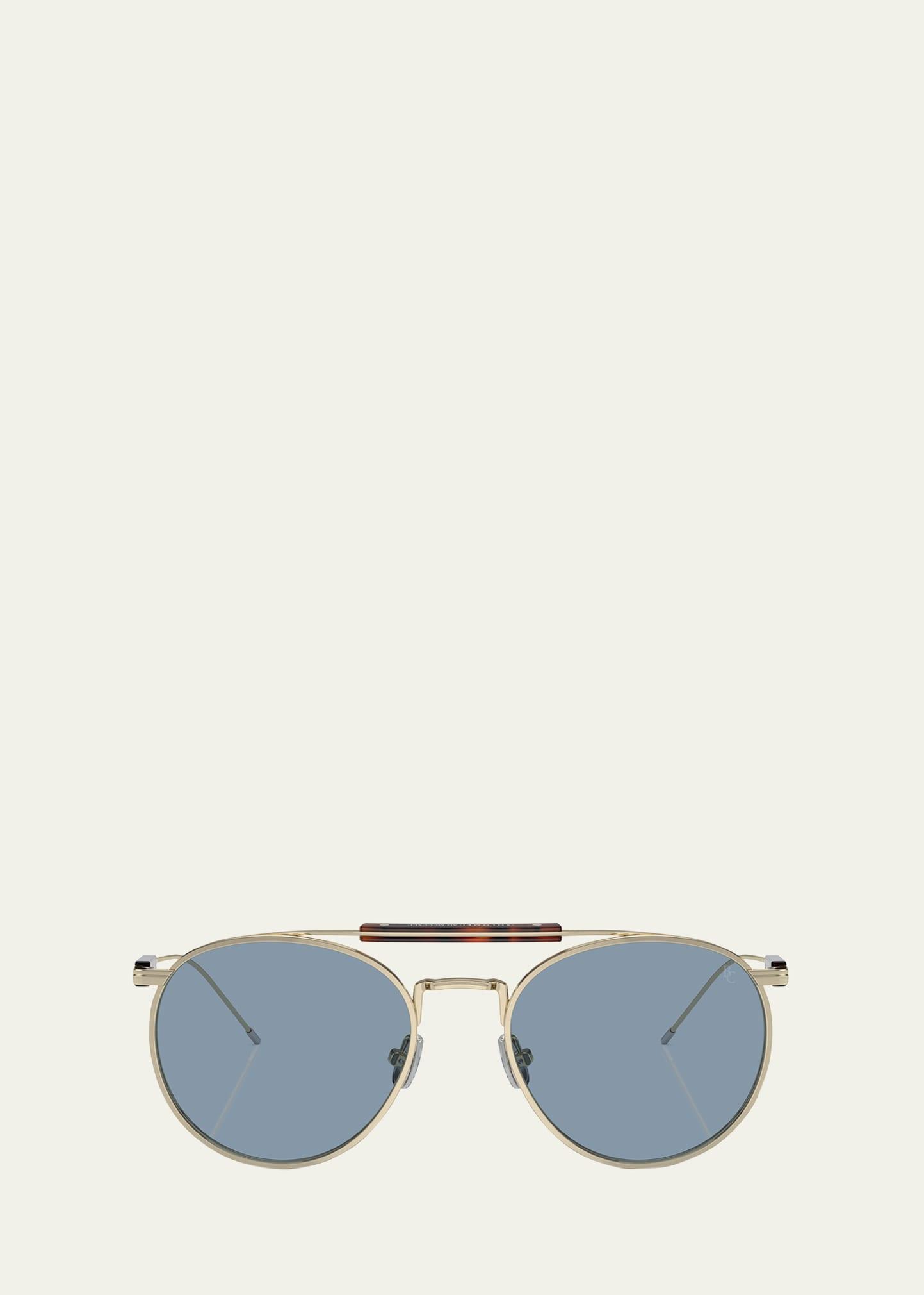 sleek mixed-media aviator sunglasses