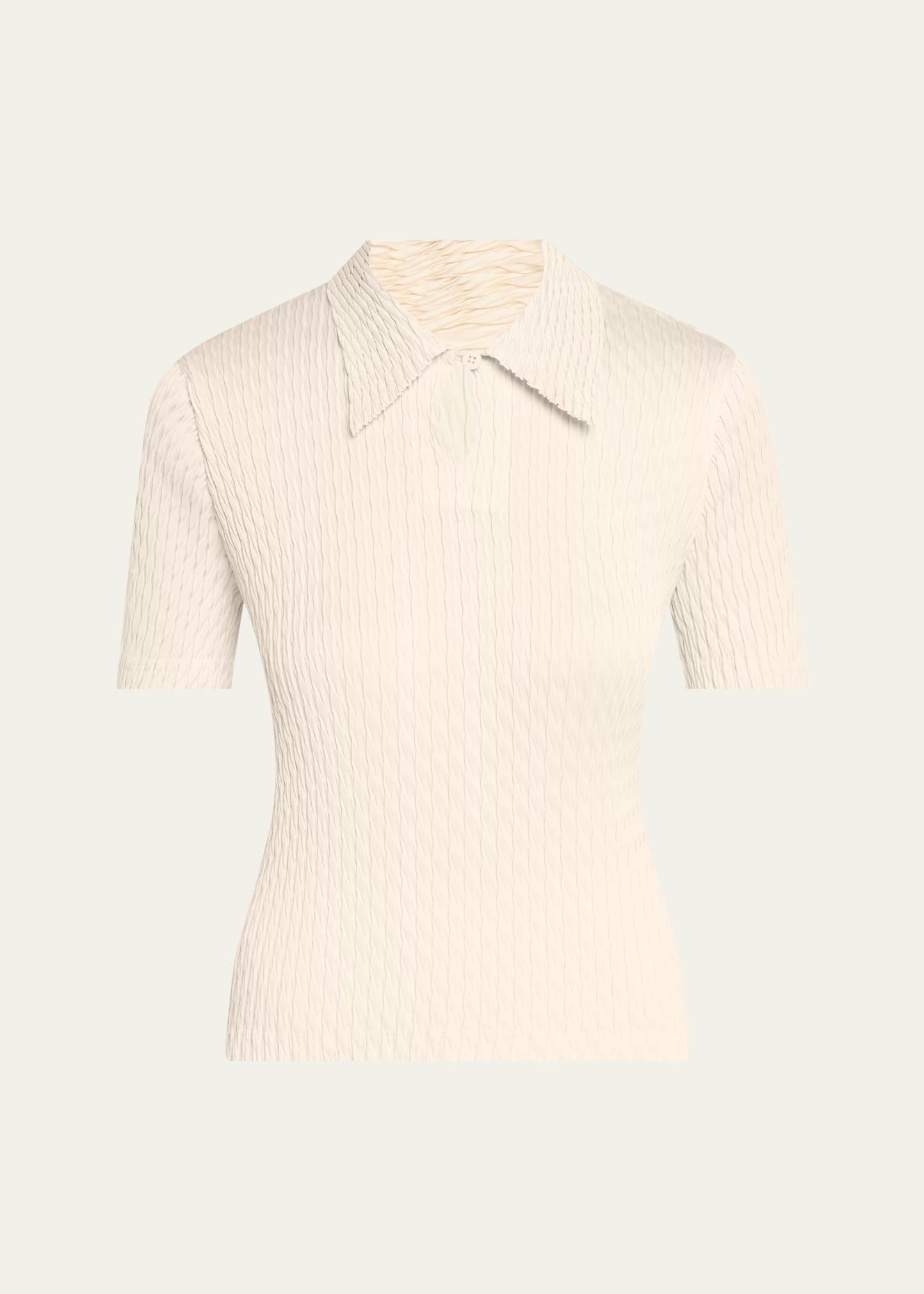sleek pleats polo shirt