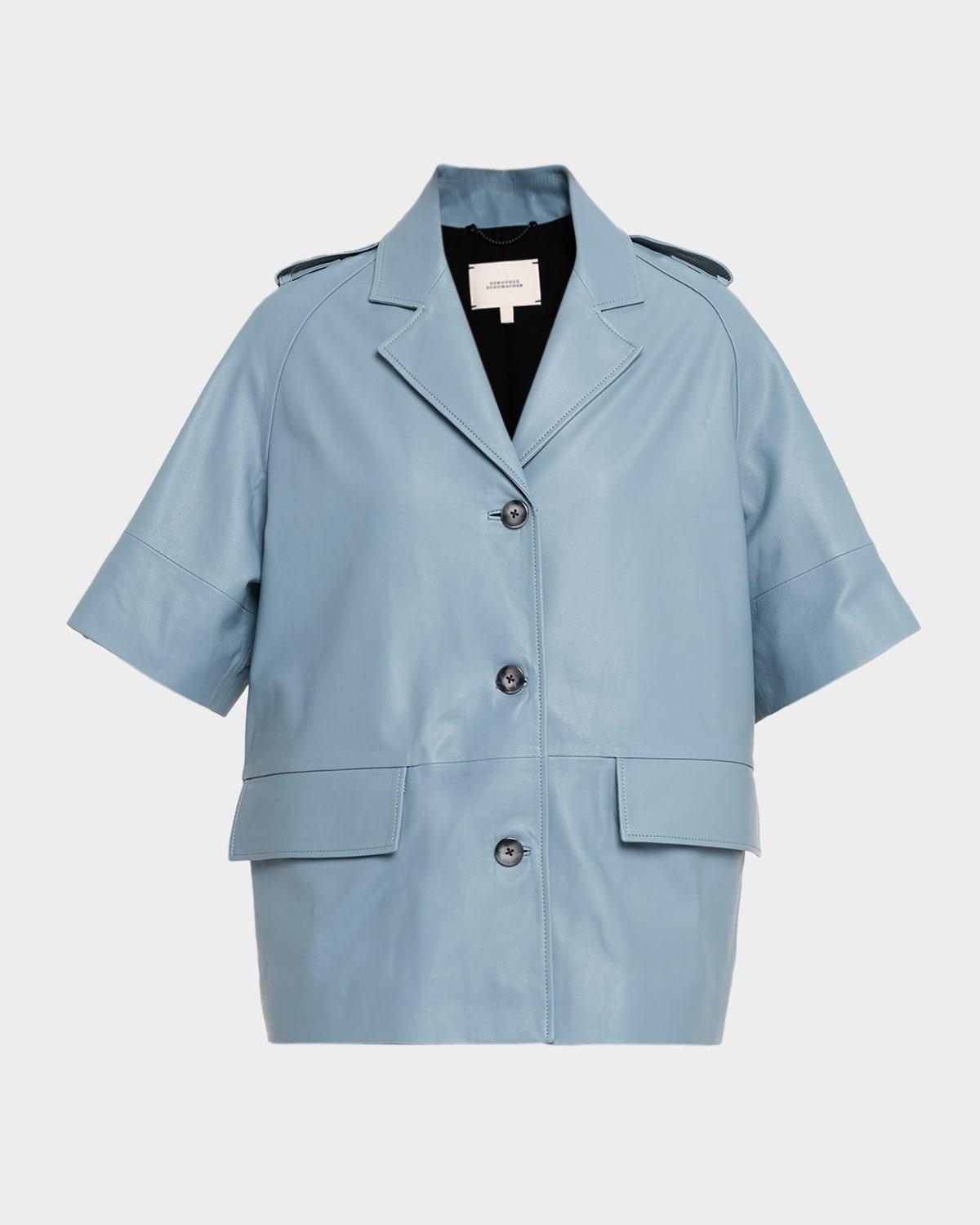 sleek statement i lambskin leather coat