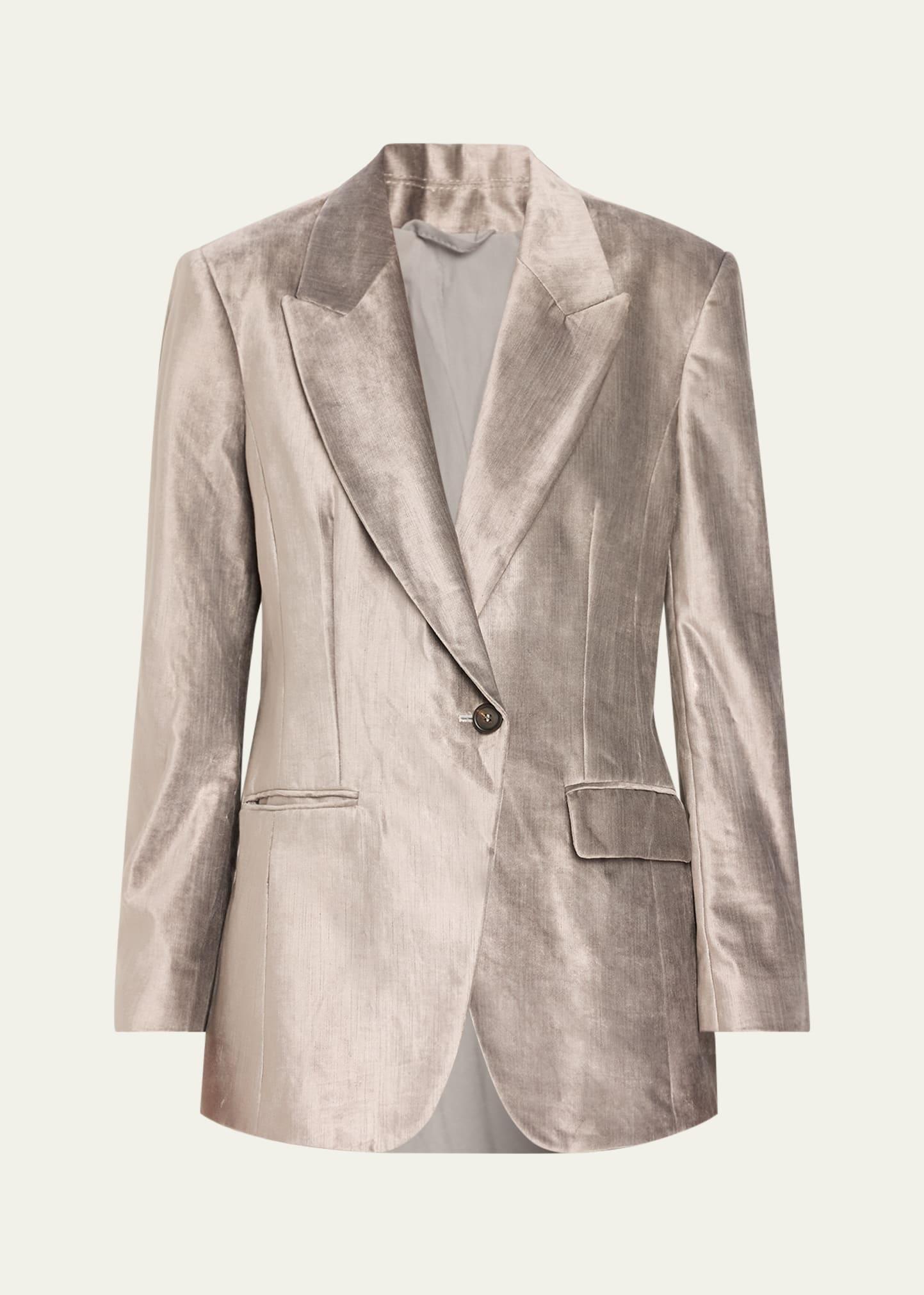 sleek velvet suit jacket