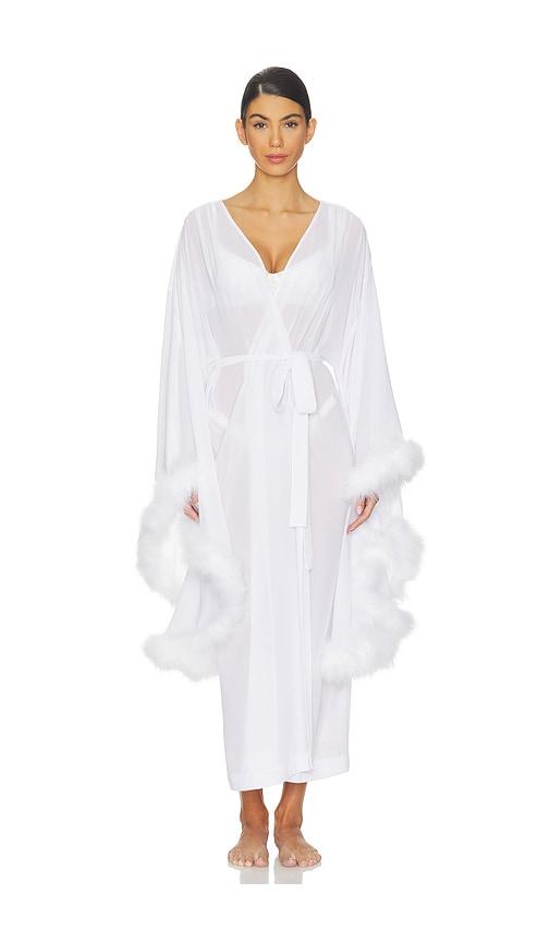 sleeper afrodita lounge robe in white.