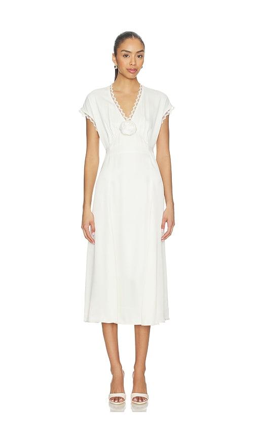 sleeper the genus rosa satin dress in ivory.