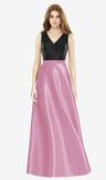 sleeveless a-line satin dress with pockets