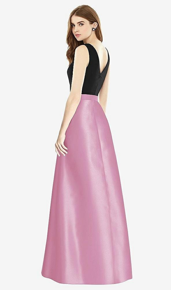 sleeveless a-line satin dress with pockets
