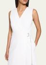 sleeveless a-line wrap dress