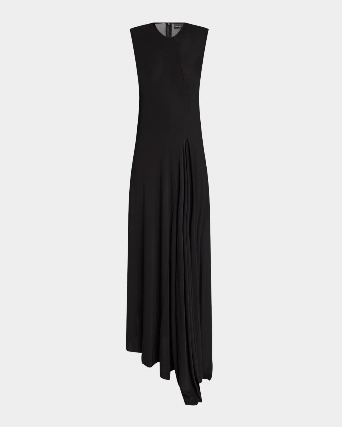 sleeveless asymmetric maxi dress