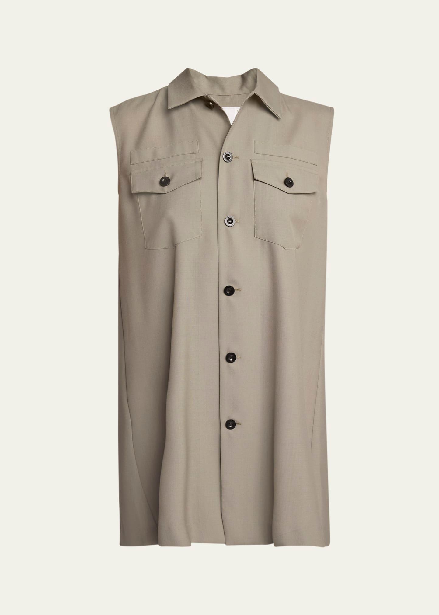 sleeveless button down shirt mini dress