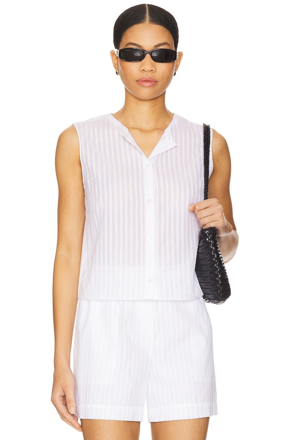 sleeveless button down top