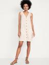 sleeveless button-front mini dress