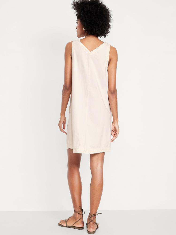 sleeveless button-front mini dress