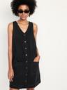 sleeveless button-front mini dress