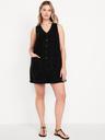 sleeveless button-front mini dress