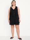 sleeveless button-front mini dress