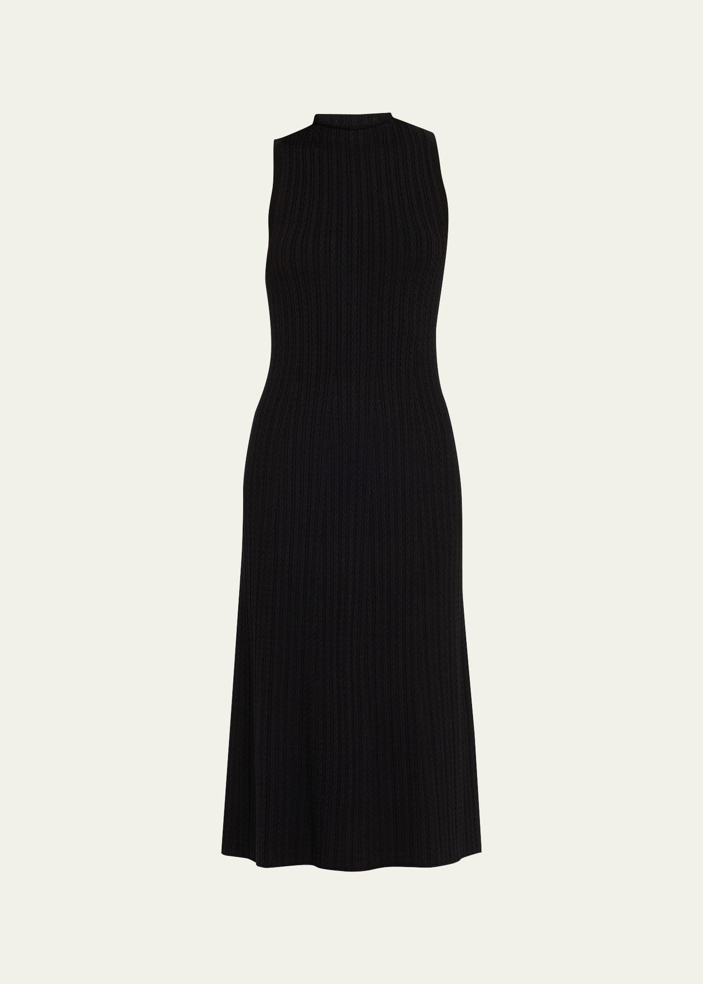 sleeveless cable-knit midi dress