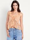 sleeveless cascading ruffle top