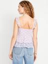 sleeveless cascading ruffle top