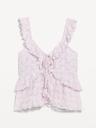 sleeveless cascading ruffle top