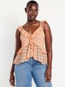 sleeveless cascading ruffle top
