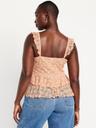 sleeveless cascading ruffle top