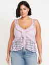 sleeveless cascading ruffle top