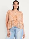 sleeveless cascading ruffle top