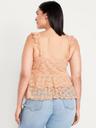 sleeveless cascading ruffle top