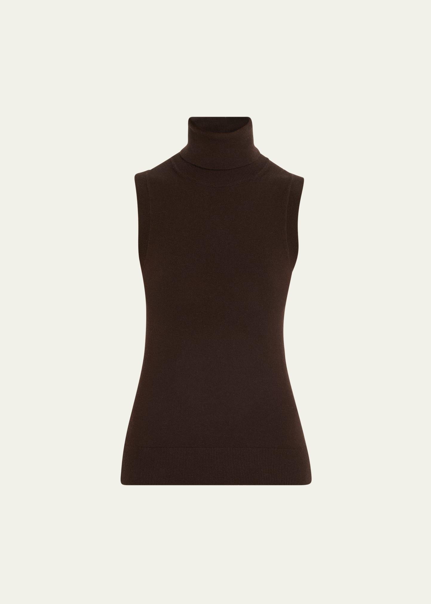 sleeveless cashmere turtleneck
