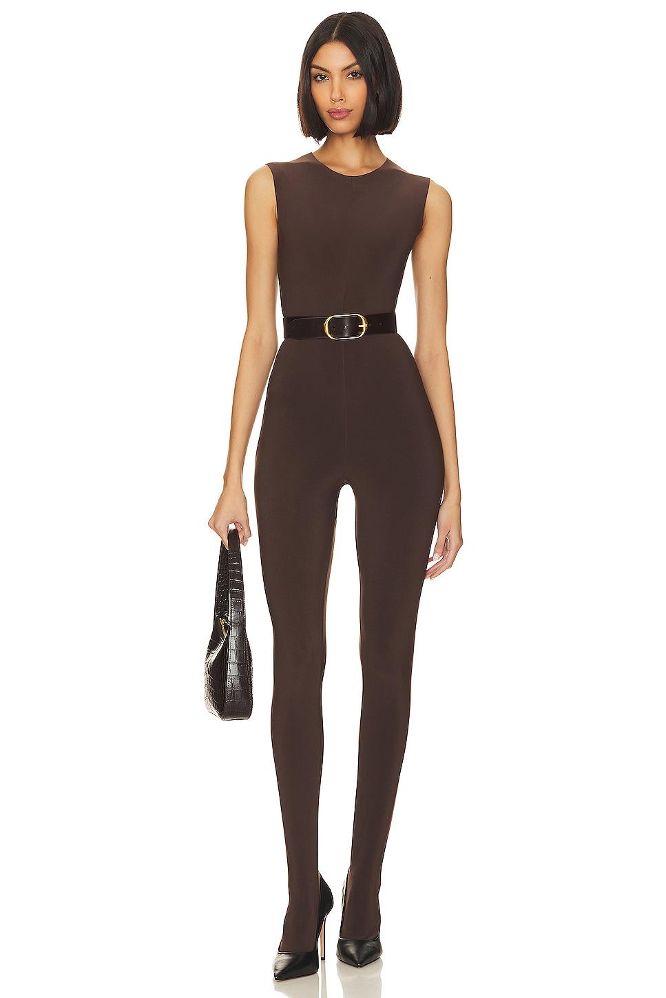 sleeveless catsuit with footsie