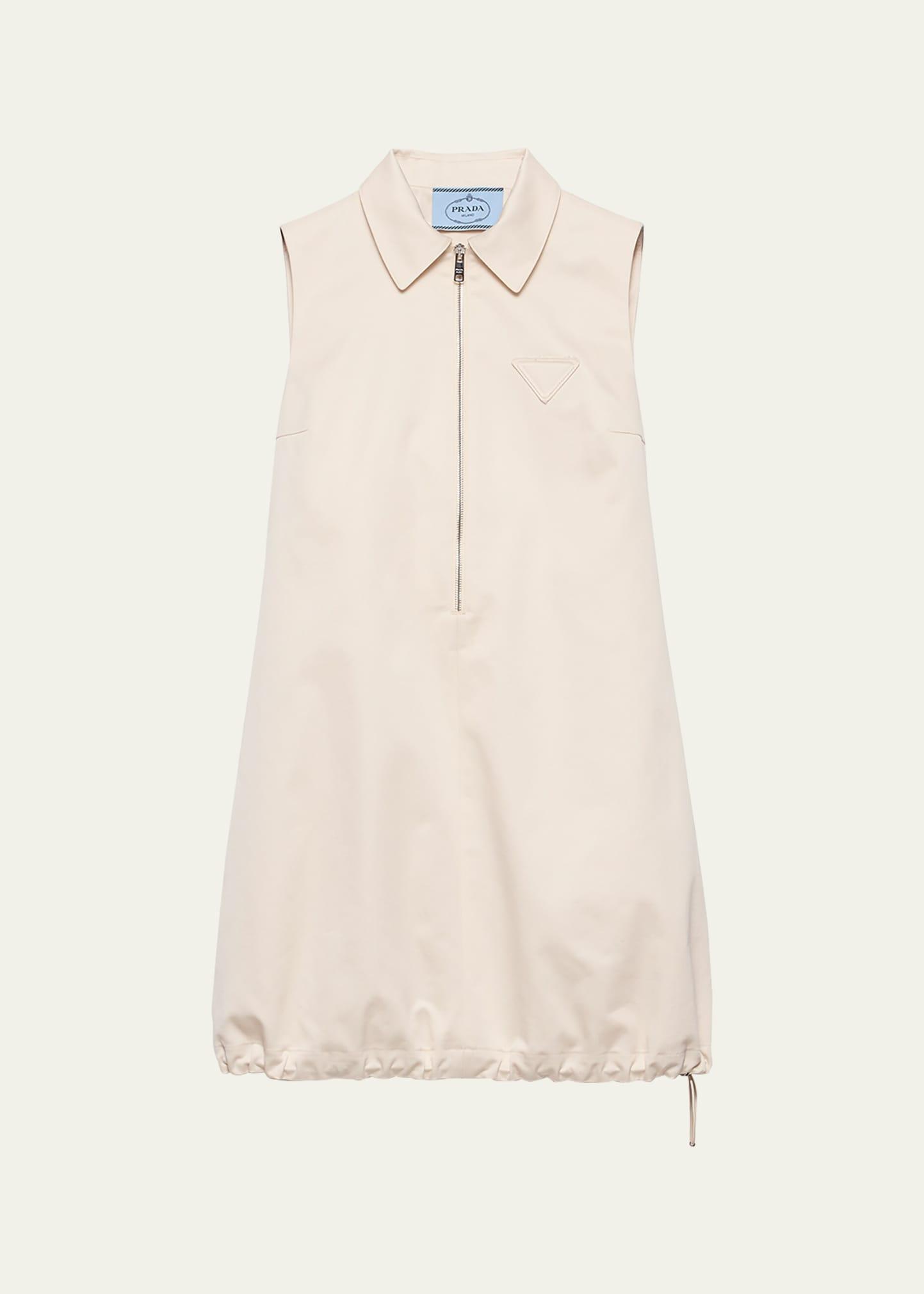 sleeveless chino drawstring mini dress