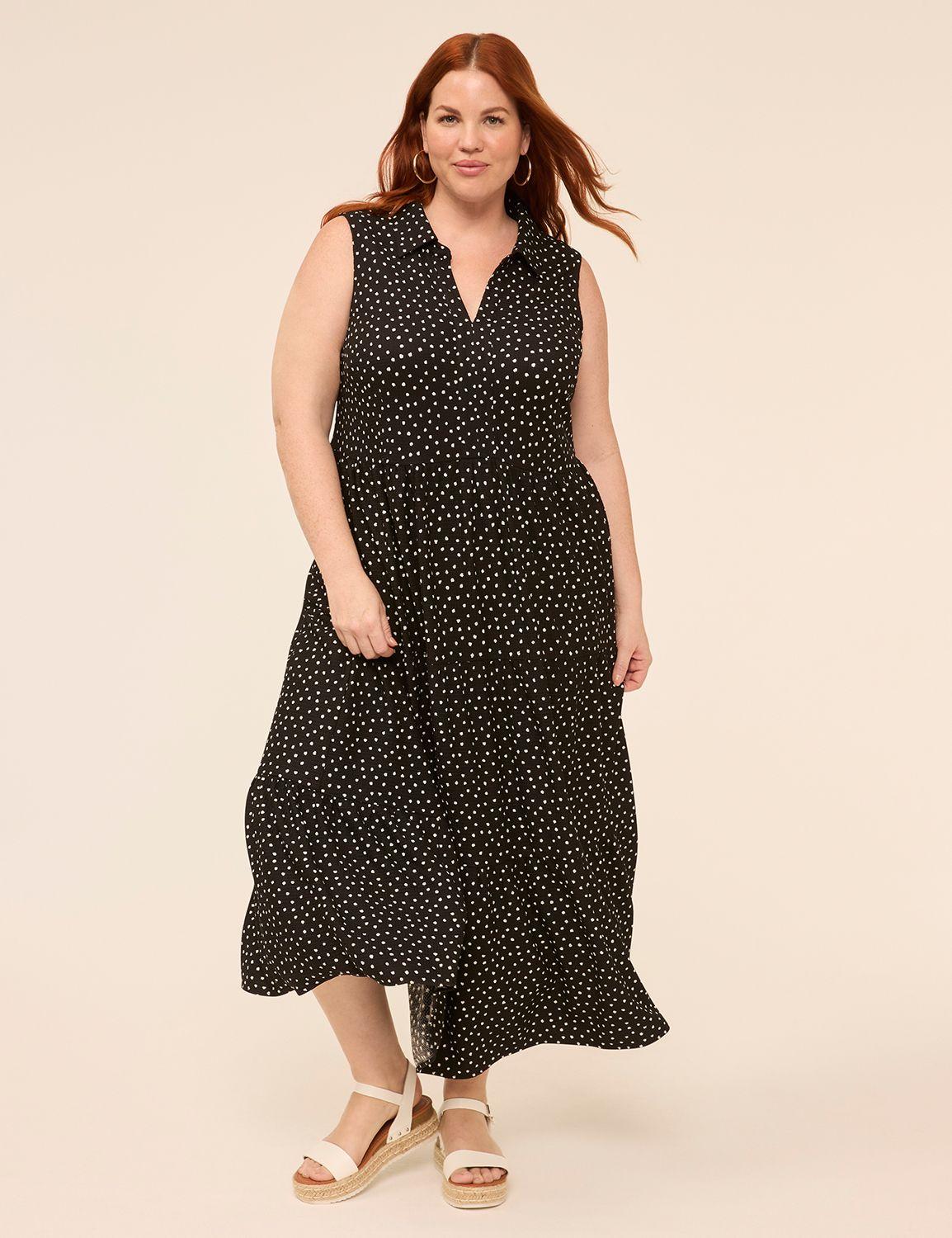 sleeveless collared high-neck maxi dress